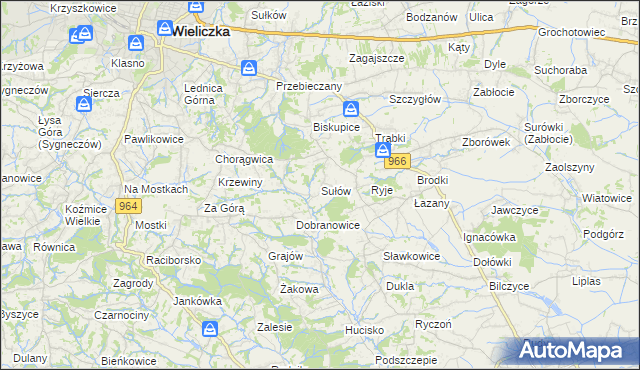 mapa Sułów gmina Biskupice, Sułów gmina Biskupice na mapie Targeo