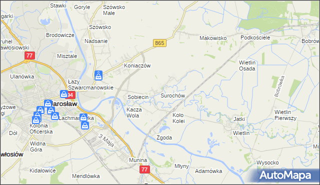mapa Surochów, Surochów na mapie Targeo