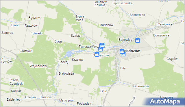 mapa Swaryszów, Swaryszów na mapie Targeo