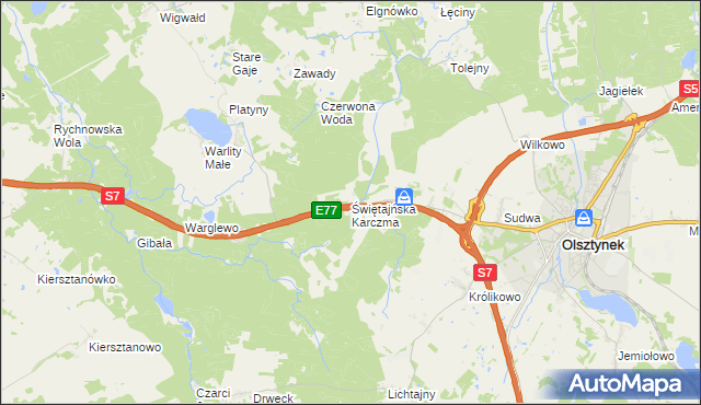 mapa Świętajńska Karczma, Świętajńska Karczma na mapie Targeo