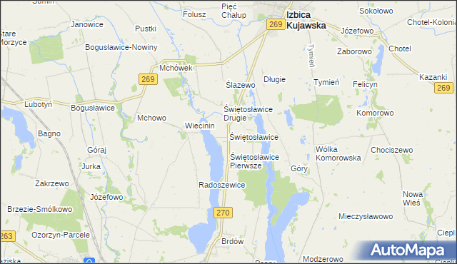 mapa Świętosławice, Świętosławice na mapie Targeo