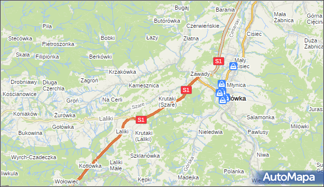 mapa Szare, Szare na mapie Targeo