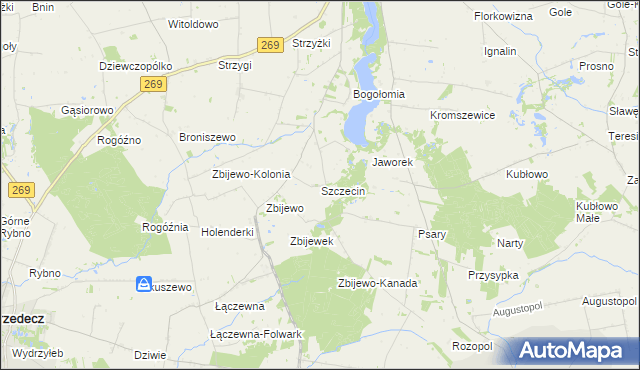 mapa Szczecin gmina Chodecz, Szczecin gmina Chodecz na mapie Targeo