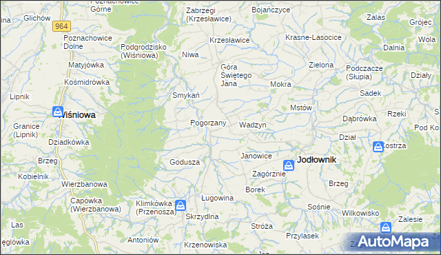 mapa Szczyrzyc, Szczyrzyc na mapie Targeo
