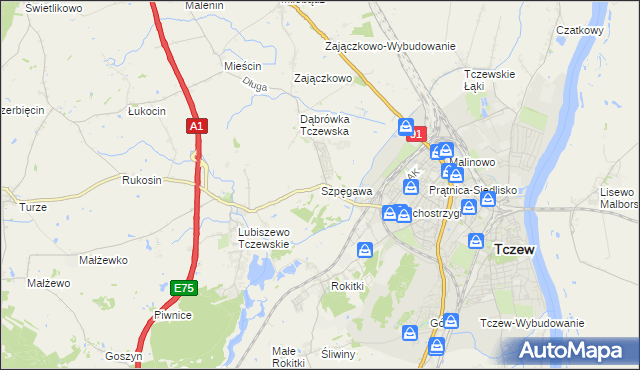mapa Szpęgawa, Szpęgawa na mapie Targeo