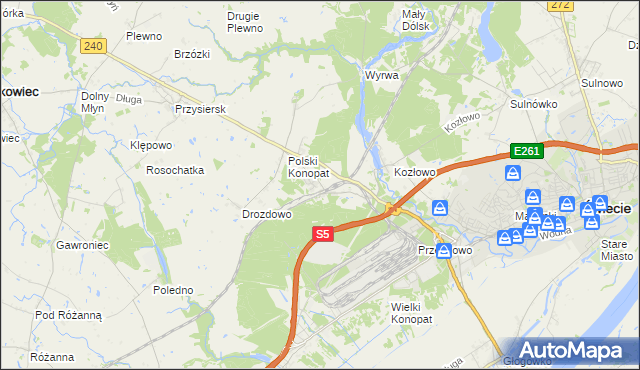 mapa Terespol Pomorski, Terespol Pomorski na mapie Targeo