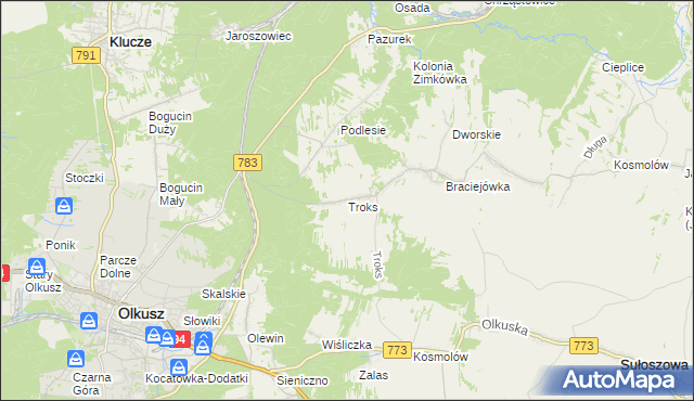 mapa Troks, Troks na mapie Targeo