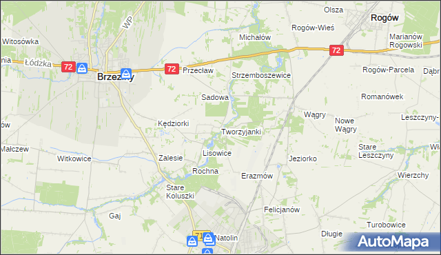 mapa Tworzyjanki, Tworzyjanki na mapie Targeo