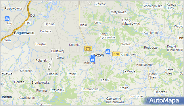 mapa Tyczyn powiat rzeszowski, Tyczyn powiat rzeszowski na mapie Targeo