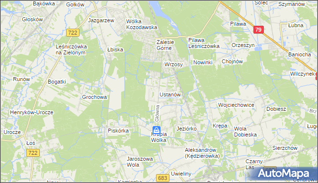 mapa Ustanów, Ustanów na mapie Targeo