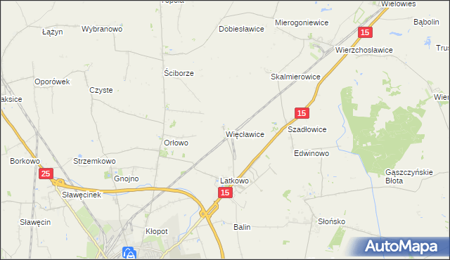 mapa Więcławice gmina Gniewkowo, Więcławice gmina Gniewkowo na mapie Targeo