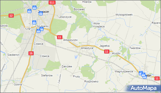 mapa Witaszyce, Witaszyce na mapie Targeo