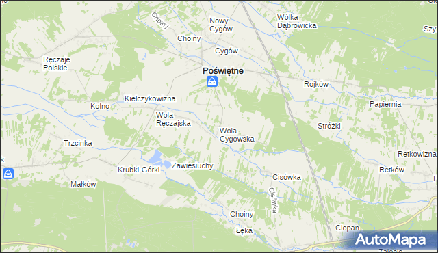 mapa Wola Cygowska, Wola Cygowska na mapie Targeo