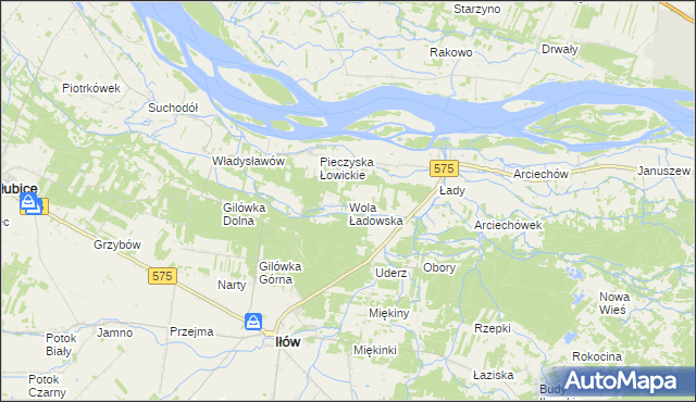 mapa Wola Ładowska, Wola Ładowska na mapie Targeo