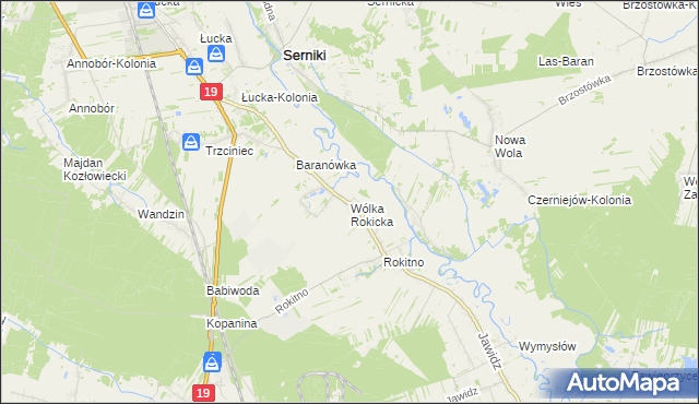 mapa Wólka Rokicka, Wólka Rokicka na mapie Targeo