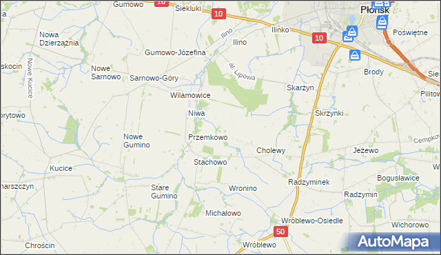 mapa Wroninko, Wroninko na mapie Targeo