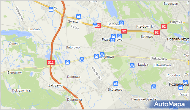 mapa Wysogotowo, Wysogotowo na mapie Targeo