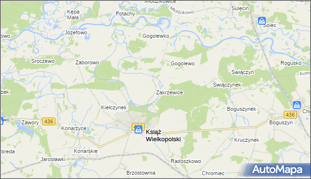 mapa Zakrzewice, Zakrzewice na mapie Targeo