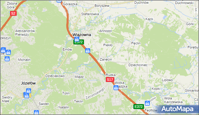 mapa Żanęcin, Żanęcin na mapie Targeo
