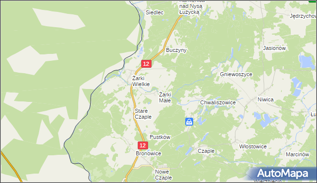 mapa Żarki Małe, Żarki Małe na mapie Targeo