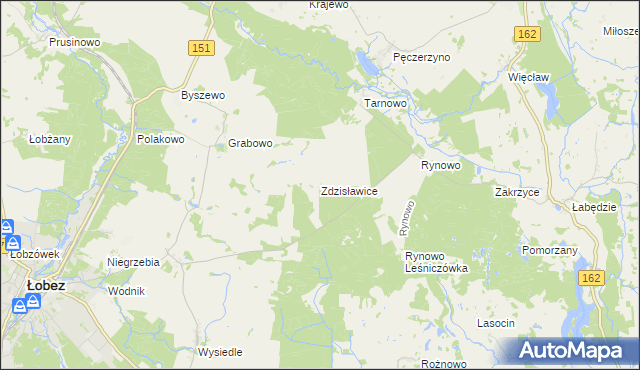 mapa Zdzisławice gmina Łobez, Zdzisławice gmina Łobez na mapie Targeo