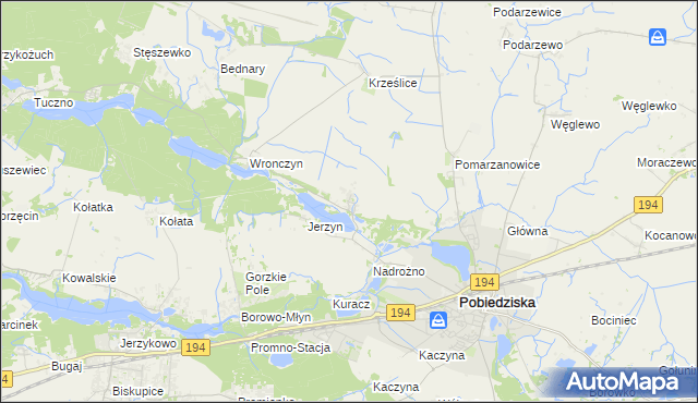 mapa Złotniczki gmina Pobiedziska, Złotniczki gmina Pobiedziska na mapie Targeo