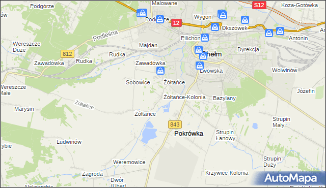 mapa Żółtańce-Kolonia, Żółtańce-Kolonia na mapie Targeo