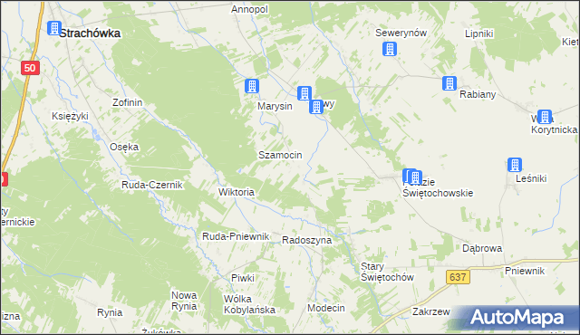 mapa Adampol gmina Korytnica, Adampol gmina Korytnica na mapie Targeo