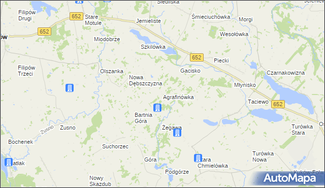 mapa Agrafinówka, Agrafinówka na mapie Targeo