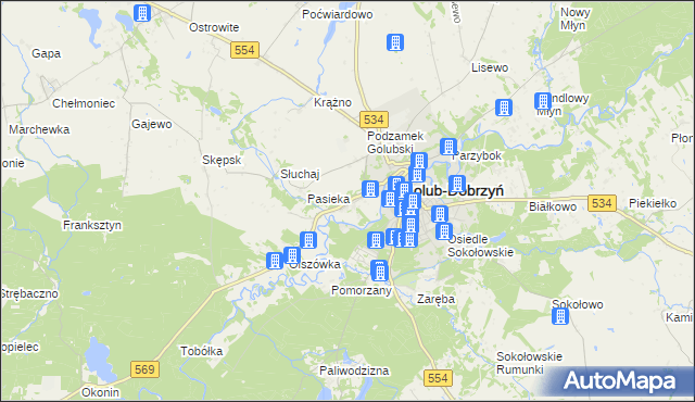 mapa Antoniewo gmina Golub-Dobrzyń, Antoniewo gmina Golub-Dobrzyń na mapie Targeo