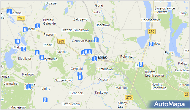 mapa Babiak powiat kolski, Babiak powiat kolski na mapie Targeo