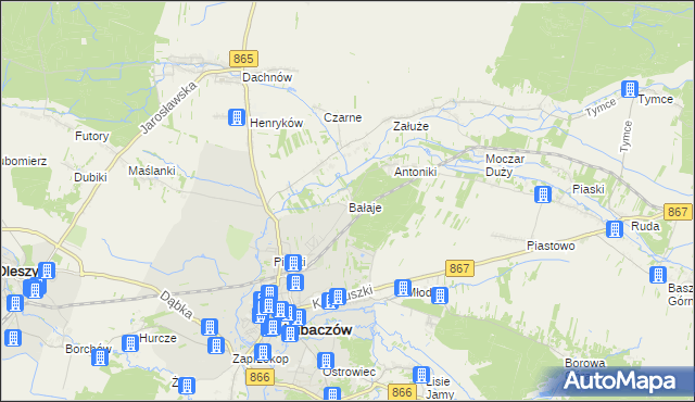 mapa Bałaje, Bałaje na mapie Targeo