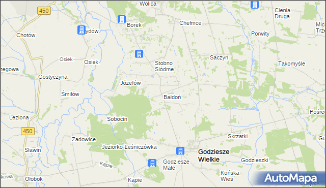 mapa Bałdoń, Bałdoń na mapie Targeo
