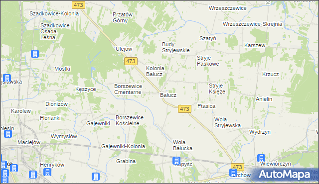 mapa Bałucz, Bałucz na mapie Targeo