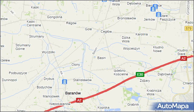 mapa Basin gmina Baranów, Basin gmina Baranów na mapie Targeo