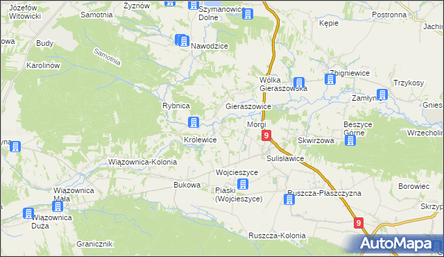 mapa Bazów, Bazów na mapie Targeo