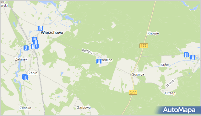 mapa Będlino, Będlino na mapie Targeo