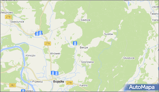 mapa Bełcze, Bełcze na mapie Targeo