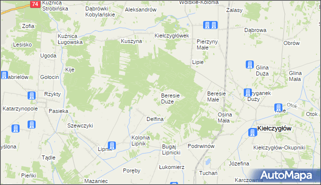 mapa Beresie Duże, Beresie Duże na mapie Targeo