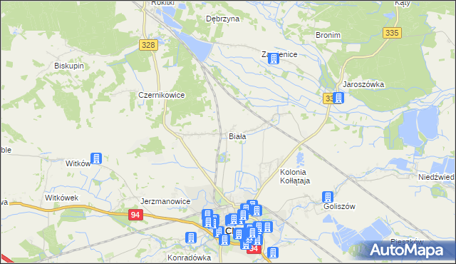 mapa Biała gmina Chojnów, Biała gmina Chojnów na mapie Targeo