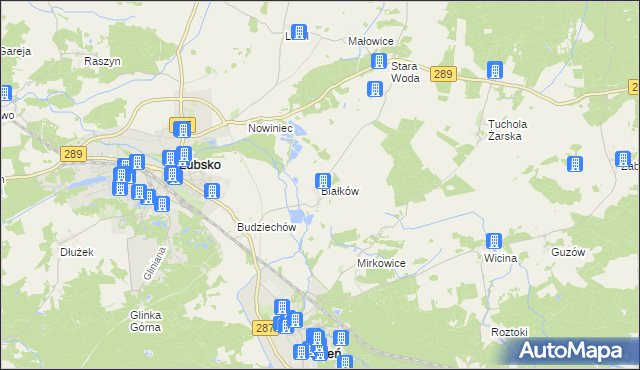 mapa Białków gmina Lubsko, Białków gmina Lubsko na mapie Targeo