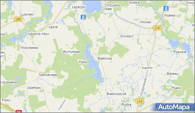 mapa Białokosz, Białokosz na mapie Targeo