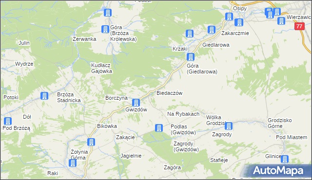 mapa Biedaczów, Biedaczów na mapie Targeo