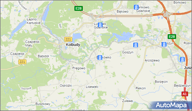 mapa Bielkówko, Bielkówko na mapie Targeo