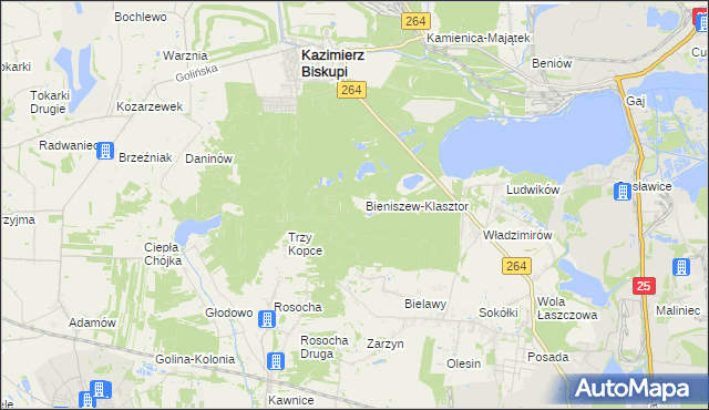 mapa Bieniszew, Bieniszew na mapie Targeo