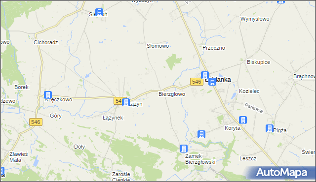 mapa Bierzgłowo, Bierzgłowo na mapie Targeo