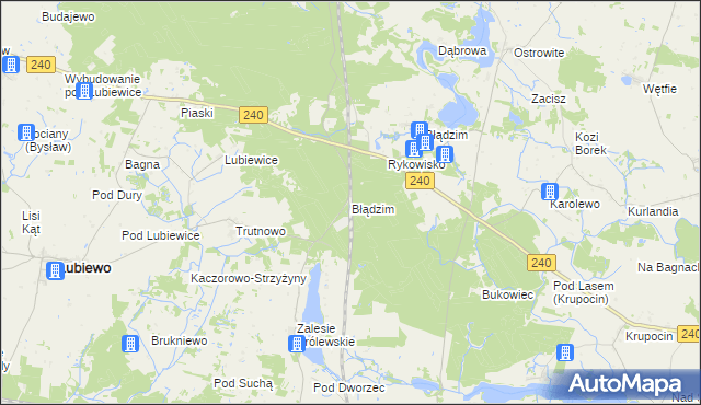 mapa Błądzim gmina Cekcyn, Błądzim gmina Cekcyn na mapie Targeo