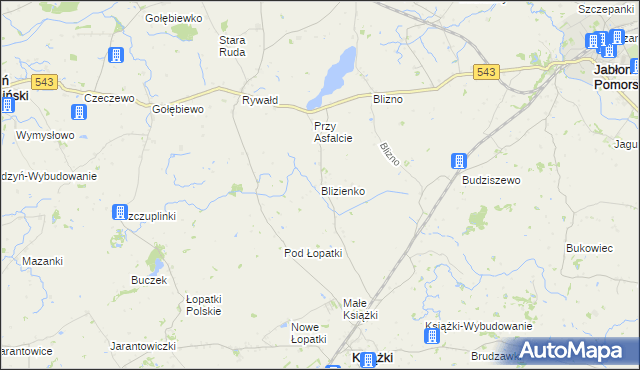 mapa Blizienko, Blizienko na mapie Targeo