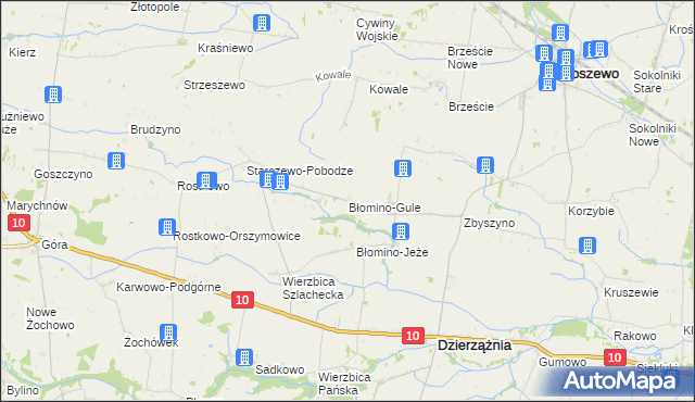 mapa Błomino-Gule, Błomino-Gule na mapie Targeo