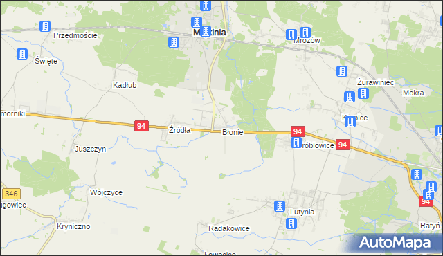 mapa Błonie gmina Miękinia, Błonie gmina Miękinia na mapie Targeo